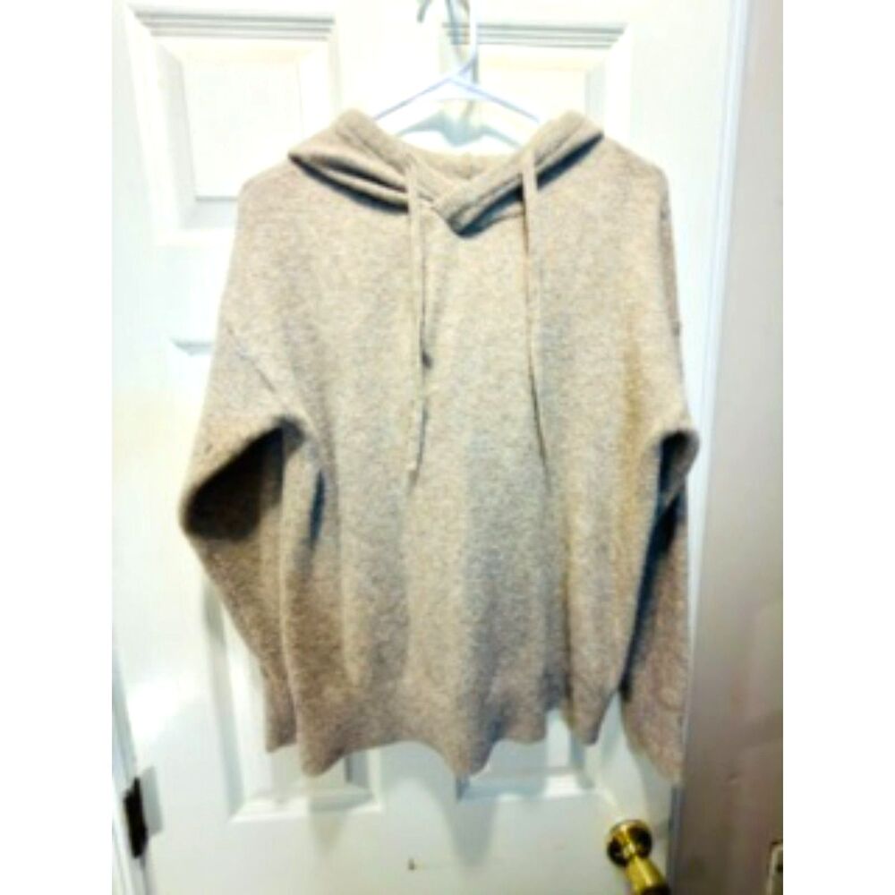 Lou & Grey Knit Pullover Tan Hoodie Sweater Size Medium
